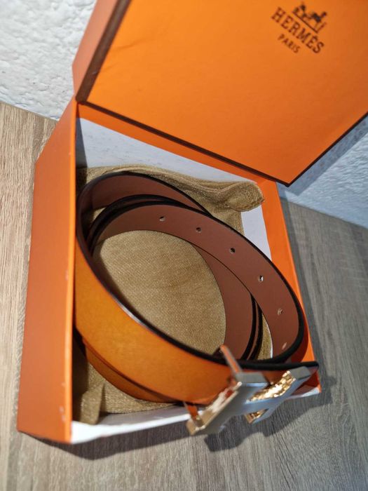 Curea Hermes din piele maro