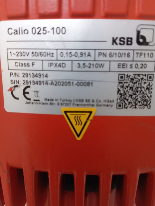 Pompă recirculară profesională KSB Calio 025-100