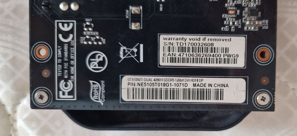 Видеокарта Palit GTX 1050Ti