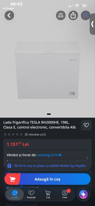 Lada frigorifica tesla