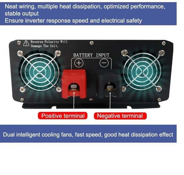 Invertor Easun, 12V sau 24V, 4000W, 5000W Sinus pur ,Albastru