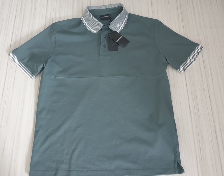Emporio Armani  Pique Pima Cotton Mens L НОВО! ОРИГИНАЛ Мъжка Тениска