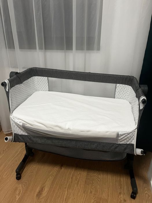 Patut co-sleeper 6in1 si saltea cocos