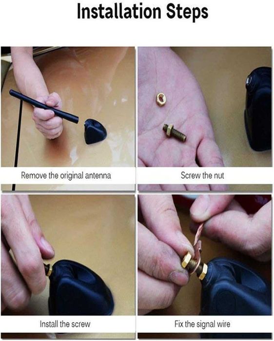 Автомобилна Антена тип Акула с усилвател - Черна*