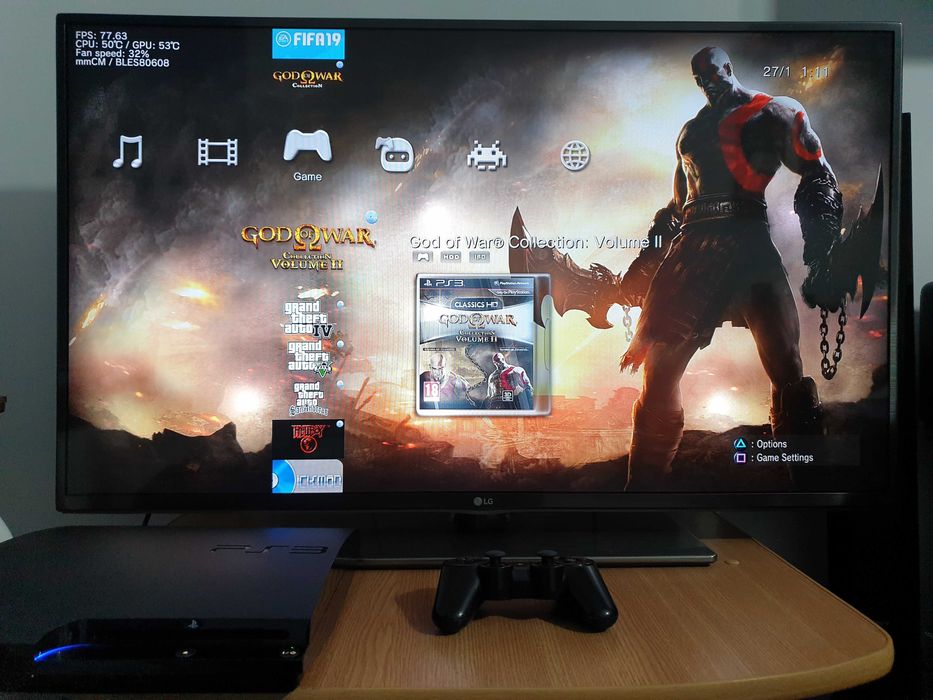 PS3 modat CFW 320GB + 40 jocuri (GTA V, Red Dead, Castlevania, NFS)