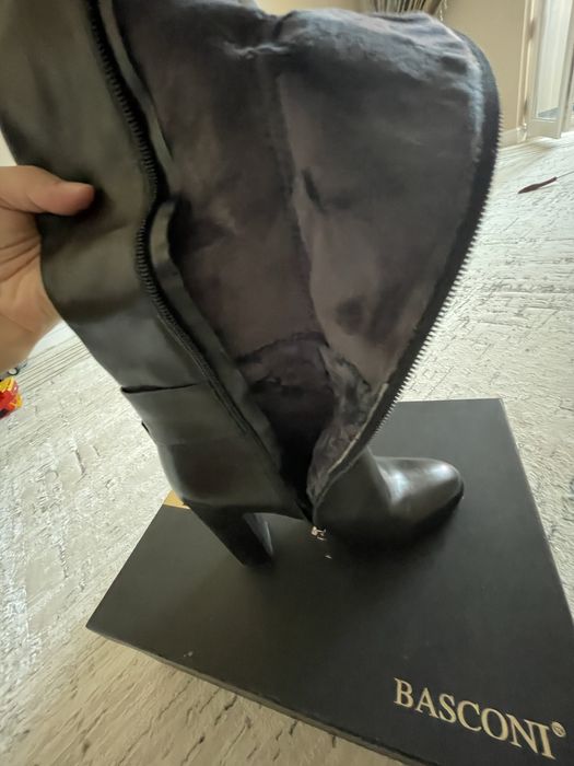 Кожаные зимние сапоги