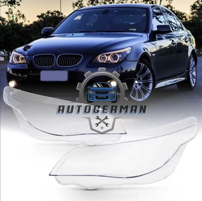 Капаци фарове BMW 5 Series E60 Low (04-10) стъкло фар крушки БМВ 5 Серия Е60 Е61 xenon седан комби фейслифт м пакет броня капаче ксенон лупа баласт