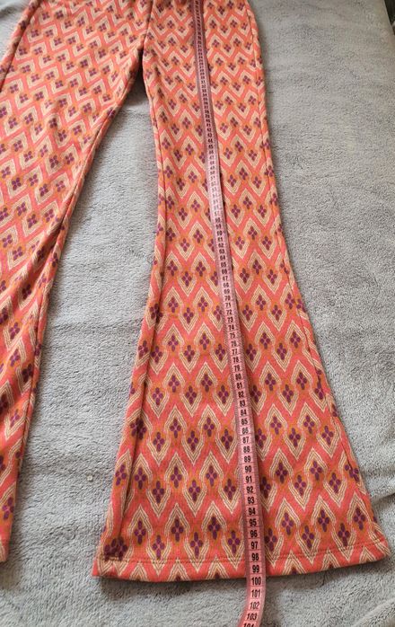 Sinsay XS pantaloni evazați hippie boho corai imprimeu geometric Y2K festival