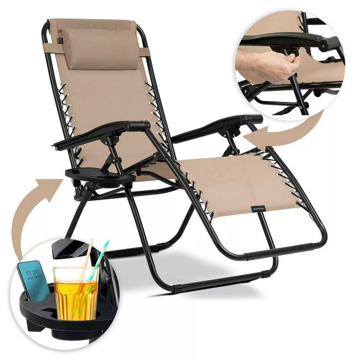Set 2 Sezlonguri Scaun Reclinabil Pliabil Plajă Camping Grădină