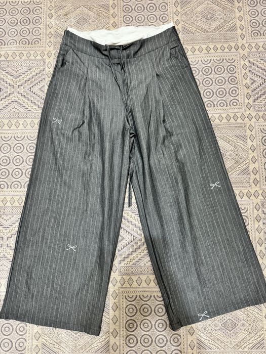 Широкие брюки в полоску с бантиками (Coquette / Y2K / Streetwear)