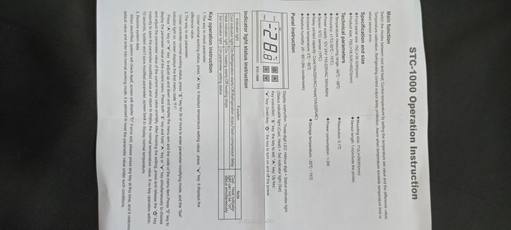 Контроллер температуры датчик температуры STC-1000