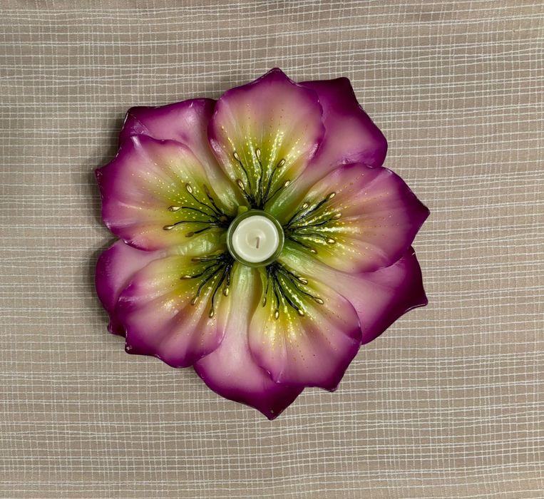 Декорация свещ цвете, диаметър 30 см, ръчна изработка - два вида