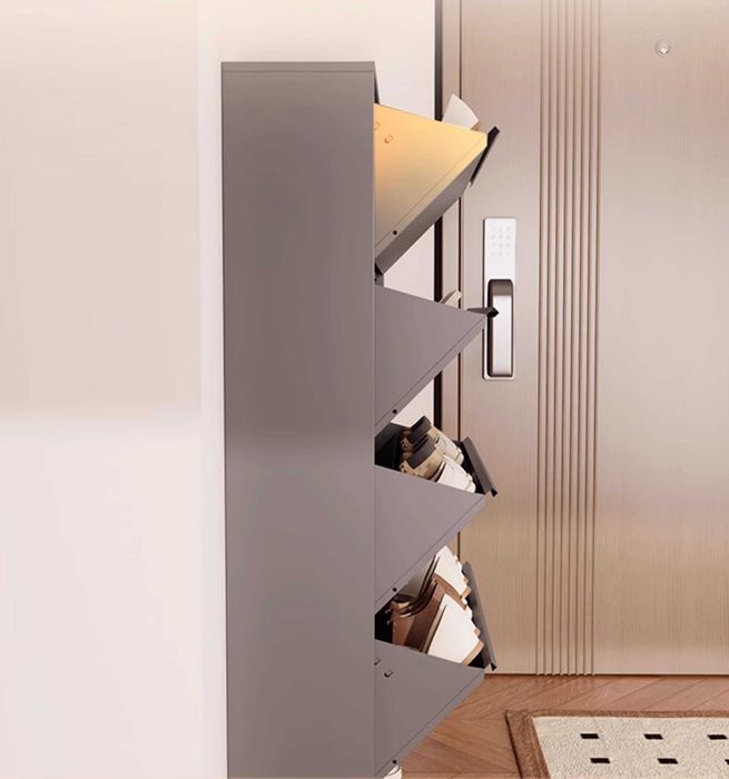 Тонкий металлический обувной шкаф/Шкаф за дверь для обуви