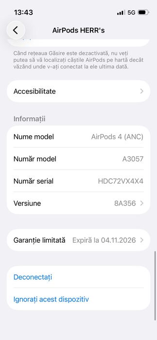 AirPods 4 Apple ANC Noice Cancelling Garantie 11.2026