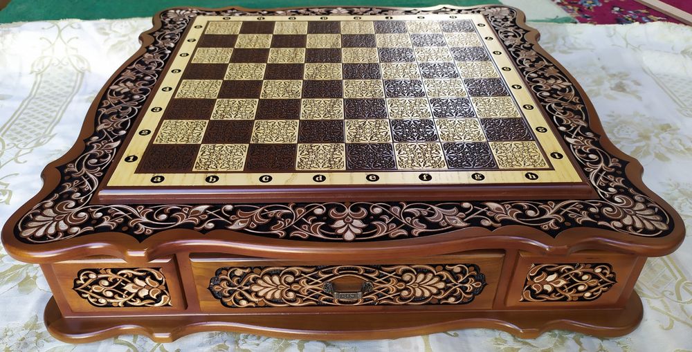 Shaxmat шахмат 50x 50 sm yonĝoq yoĝochdan yasalgan