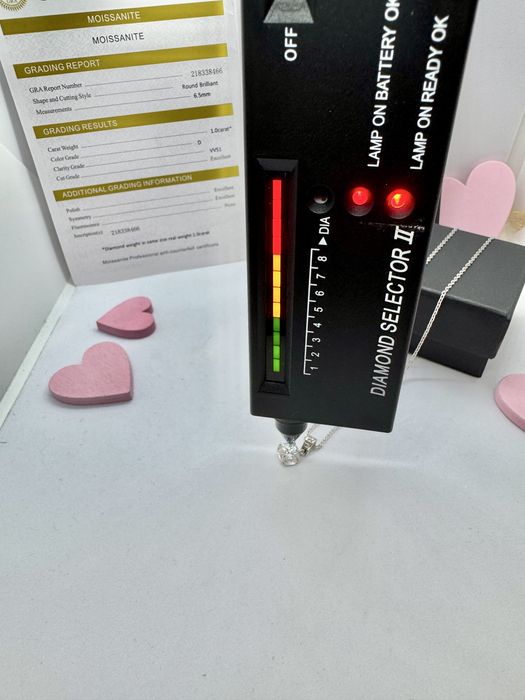 Сребърно колие с мойсанит (диамант) 1 карат