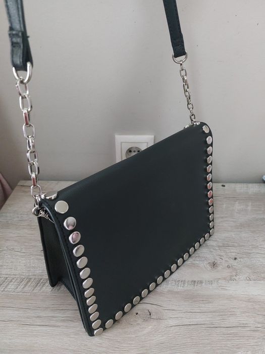 Сумка Franco Manatti черная, с клепками