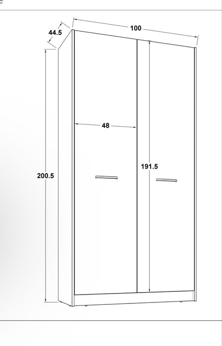 Гардероб с рафтове на Виденов антрацит с дъб сонома
