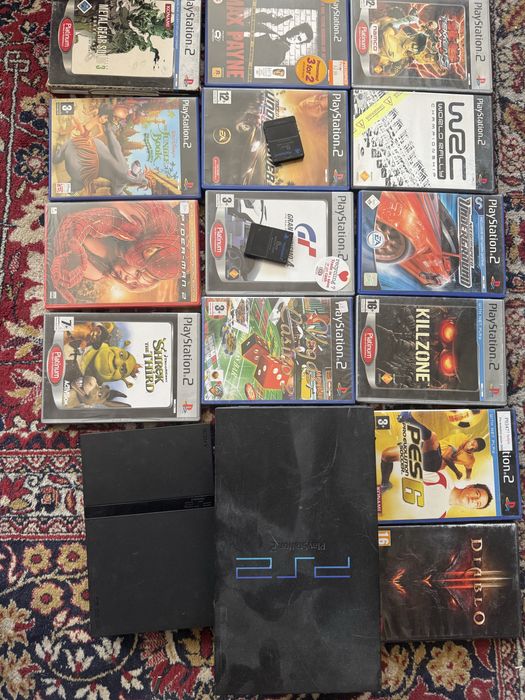 Ps2 slim + fat + 4 контролера + 13 игри