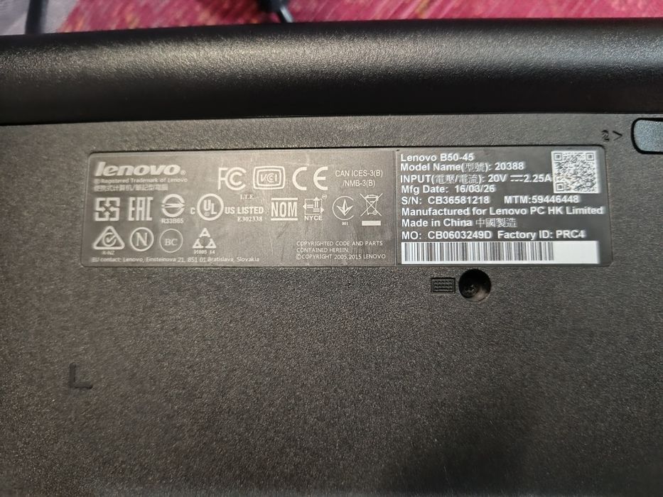 Продам ноутбук lenovo B50-45