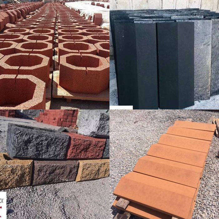 Шлакоблок, козырек, тумбы, восмиугольники