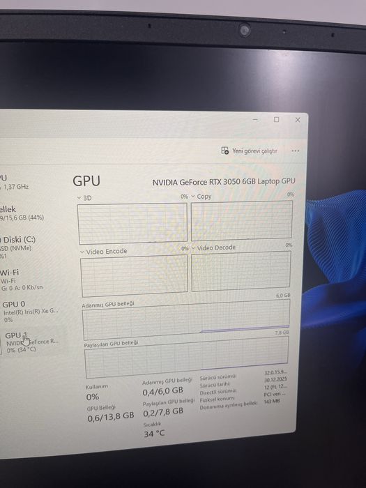 HP Victus 15 RTX 3050 6 GB