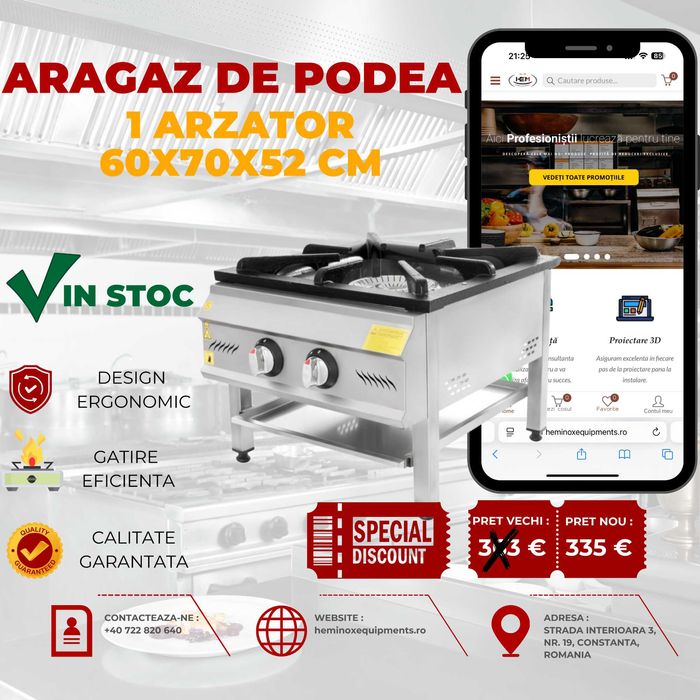 Aragaz De Podea Alimentare Gpl/Gaz Retea In Stoc