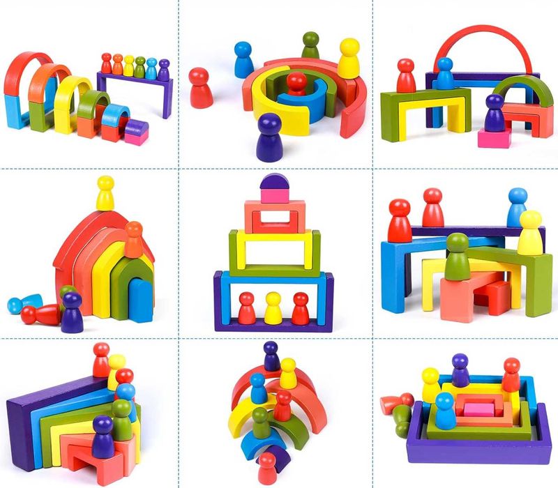 НАМАЛЕНИЯ Монтесори 4в1 комплект дървена игра / Логически дървени игри