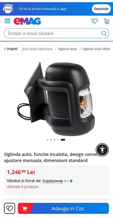 Oglinda compatibila cu Fiat Ducato, Citroen Jumper, Peugeot Boxer