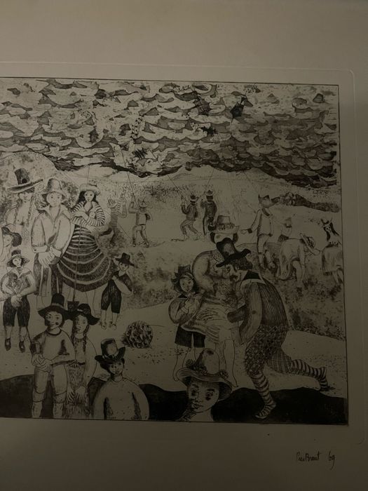 Антикварна картина техника суха игла , само 15 бройки 69г. авторска !