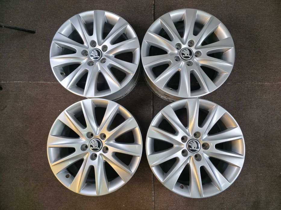 4 Jante Aliaj 5x112 17'' OEM VW Tiguan T-Roc Caddy Golf Passat Touran Sharan / Skoda Kodiaq Karoq Octavia YETI Superb 7J ET 43 !
