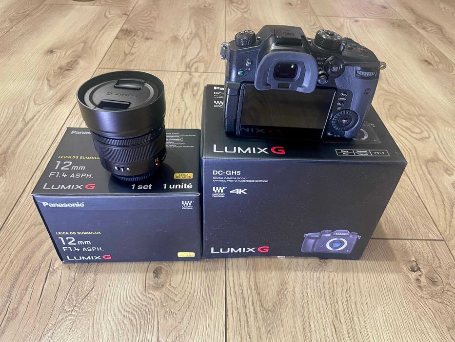 Vand camera GH5 + Obiectiv Panasonic 12mm F1.4 Leica DG