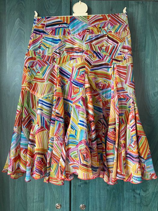 Fusta Desigual multicolora cu baza asimetrica