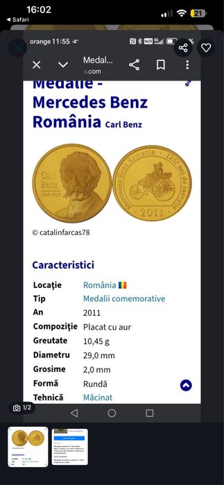 Moneda Carl Benz 2011 - aniversara