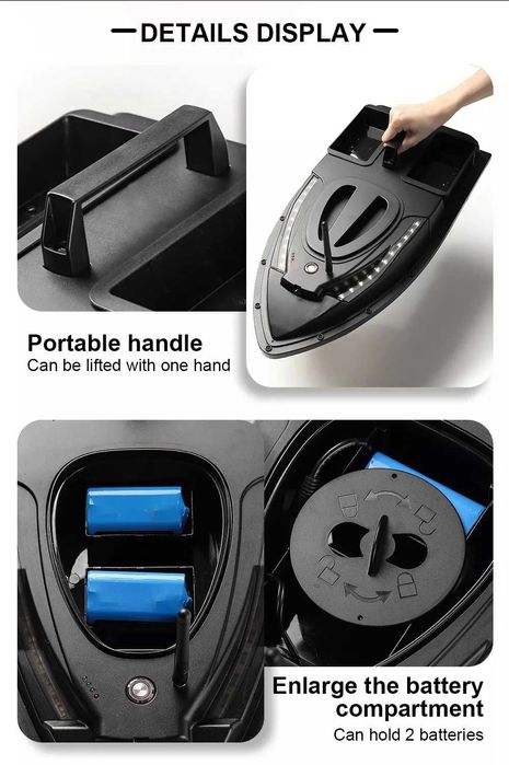 ПРОМО лодка V900 за захранка с GPS ДВЕ Батерии Чанта захранване лодка