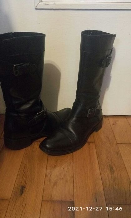 Ботуши от естествена кожа и платненки 36 номер