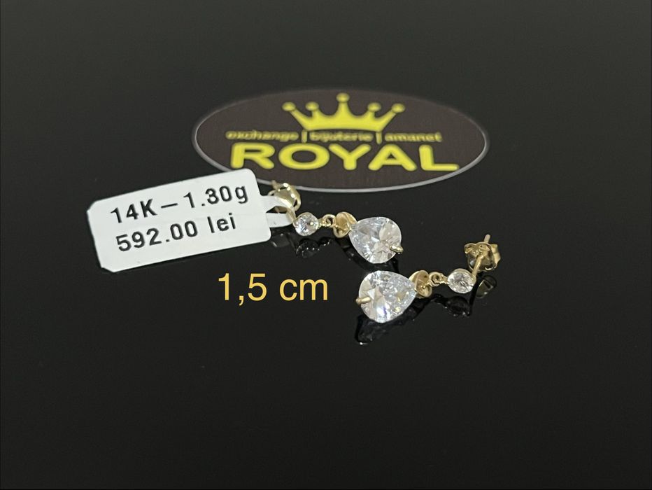 Bijuteria Royal CB : Cercei aur 14K 1,30 grame