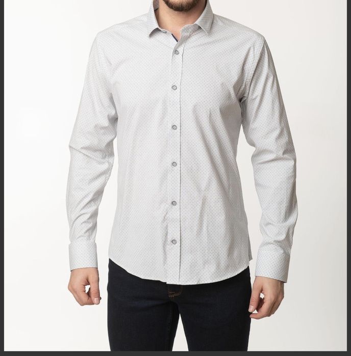 Lazarini Мъжка спортно-елегантна бяла риза