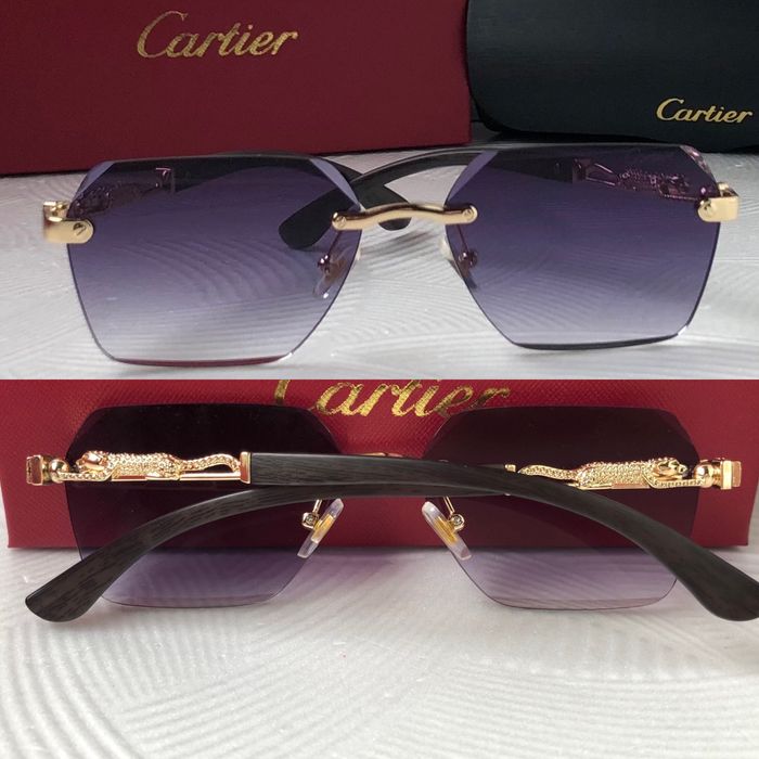 Дамски слънчеви очила дървени дръжки с пантера 5 цвята