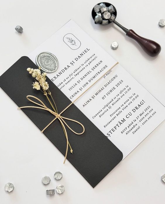 Invitatii nunta, botez, plicuri bani, meniuri, papetarie evenimente