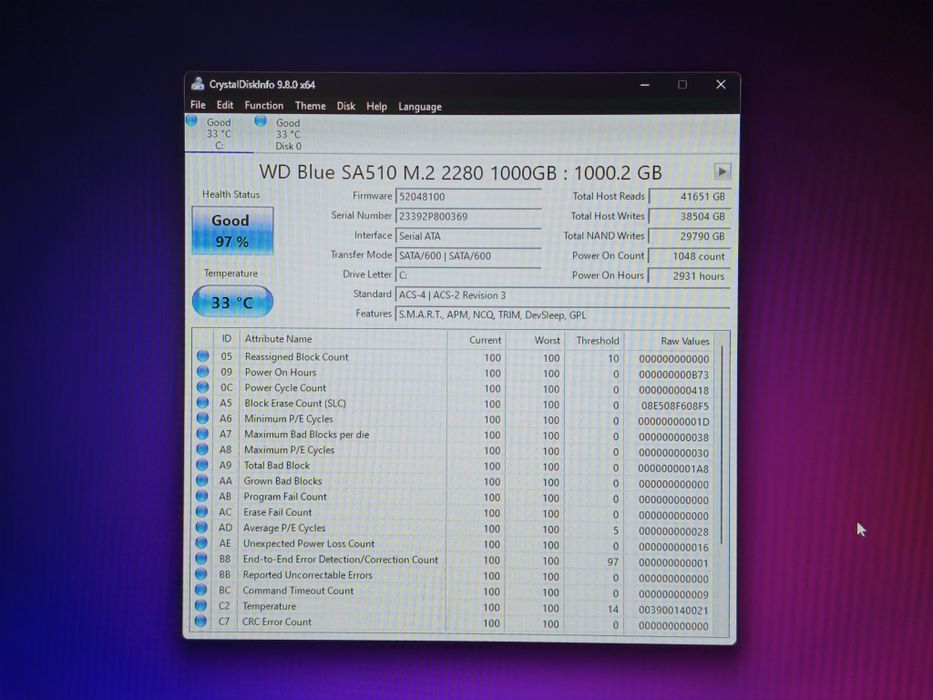 WD blue sa510 1tb M2