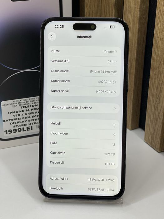 Iphone 14 Pro Max 1Tb 88% bat (Display si Baterie schimbate) #60309
