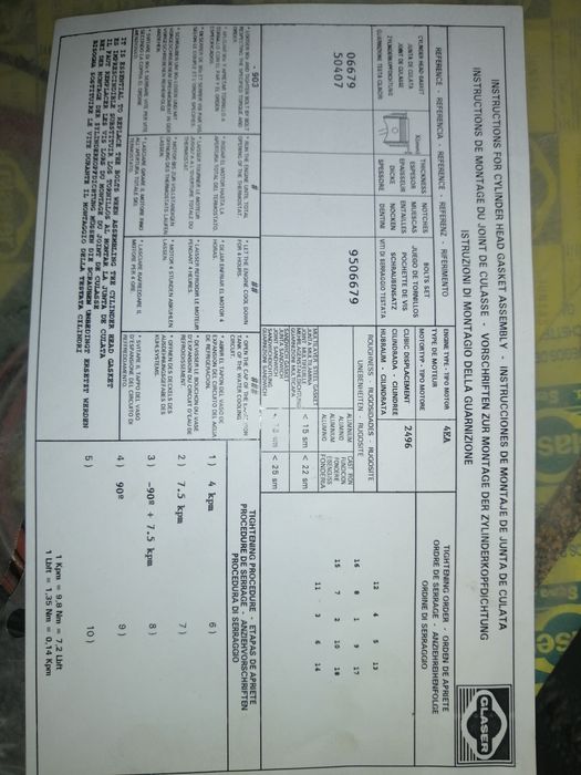 Ремкомплект прокладок  FORD форд транзит с европы