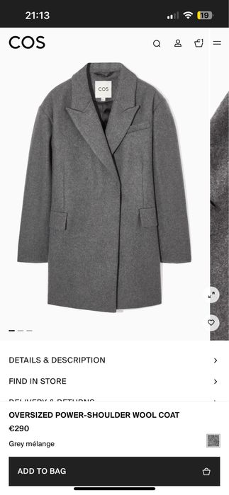 COS wool and cashmere blend oversized coat