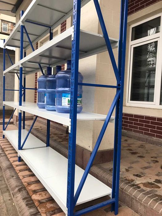 Складской металлический стеллаж 200×135×45 см | Усиленный | До 600 кг