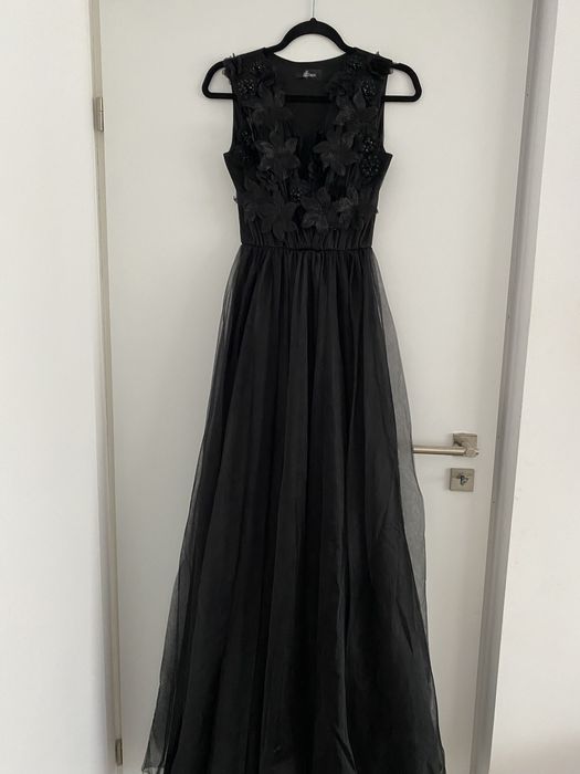 Rochie neagra lunga pentru eveniment/nunta narunea S