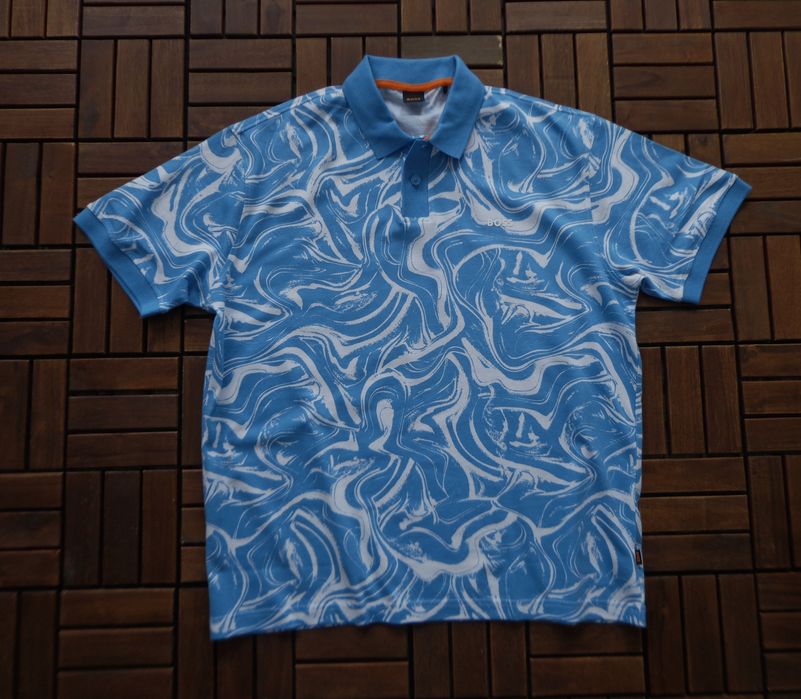 Мъжка поло тениска BOSS Allover Ocean Polo T-shirt размери L, XL