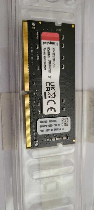 Ram 1 x 16 gb Kingston Fury KF432S20iB DDR4 3200MT/s CL20 / Рам кингстън 16 гб