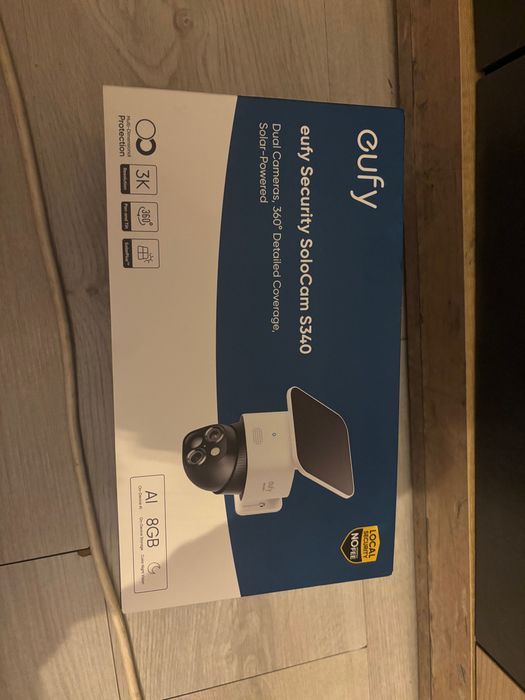 Външна камера за наблюдение Eufy S340, 360°, соларно захранване