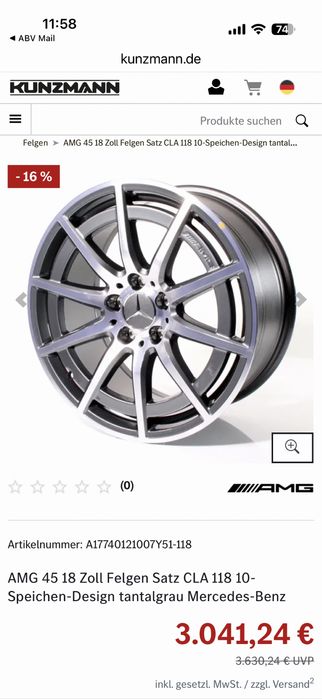 18" Джанти AMG  Оригинални